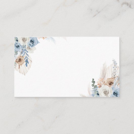 Boho Rustic Blue Pumpkin Fall Diaper Raffle Begleitkarte (Rückseite)