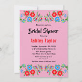 Boho Rustic Blue Rote Rosen Brautparty Einladung (Vorderseite)