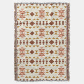 Boho Rustic Brown Earth Tone Tribal Muster Decke (Vorderseite Vertikal)