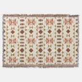 Boho Rustic Brown Earth Tone Tribal Muster Decke (Vorderseite)