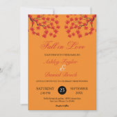 Boho Rustic Burnt Orange Red Blätter Hochzeit im H Einladung (Vorderseite)