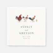 Boho & Rustic Chicken Wedding Serviette (Vorderseite)