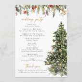 Boho Rustic Christmas Pine Tree Lights Wedding Programm (Rückseite)