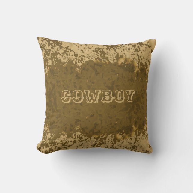 Boho Rustic Cowboy Design Kissen (Vorderseite)