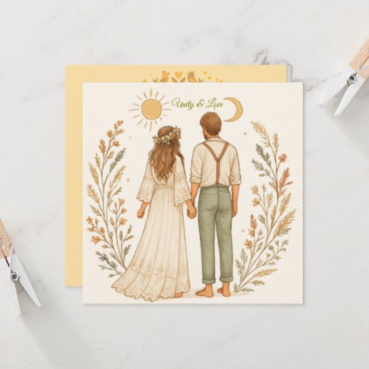 Boho Rustic Cowboy Wedding Save the Date (Vorderseite/Rückseite Beispiel)