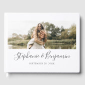 Boho Rustic Custom Foto Handwriting Wedding Gästebuch (Vorderseite)