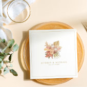 Boho Rustic Driving Floral Palm Leaf Wedding Serviette