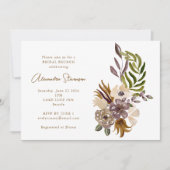 Boho Rustic Dusty Nature Botanical Bridal Brunch Einladung (Vorderseite)