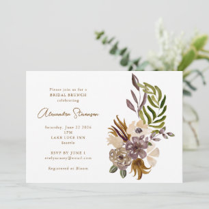 Boho Rustic Dusty Nature Botanical Bridal Brunch Einladung