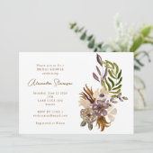 Boho Rustic Dusty Nature Botanisches Brautparty Einladung (Stehend Vorderseite)
