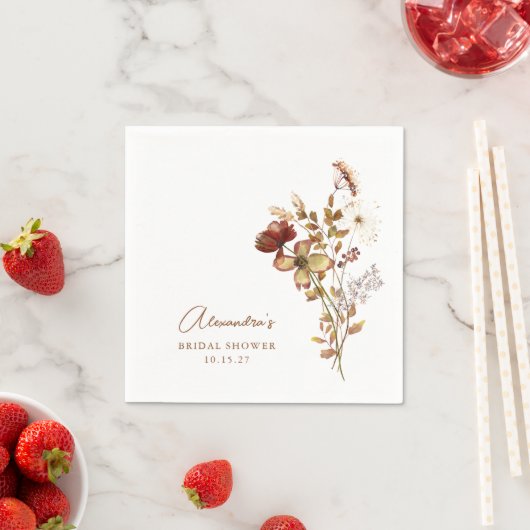 Boho Rustic Earthy Nature Botanical Brautparty Serviette (Beispiel)