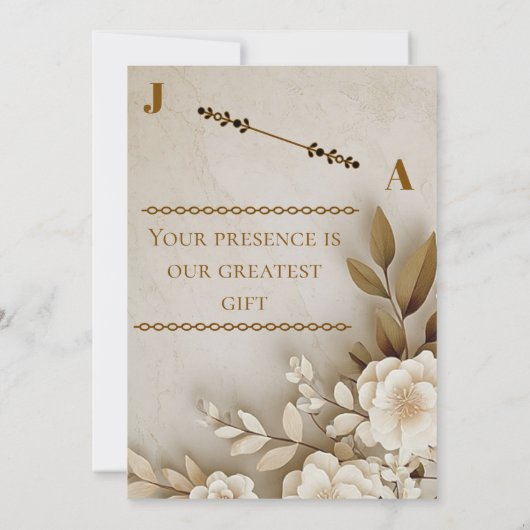 Boho Rustic | Elegant Wedding Einladung (Rückseite)