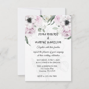 Boho Rustic Elegante Blumenhochzeit RSVP Karte