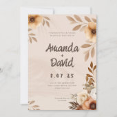 Boho Rustic Elegante Hochzeit Einladung (Vorderseite)