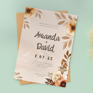 Boho Rustic Elegante Hochzeit Einladung