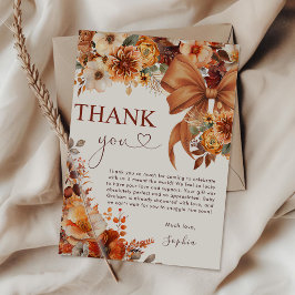 Boho Rustic Fall Floral Baby Dusche Danke Karte