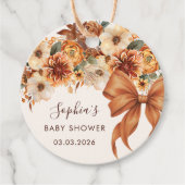 Boho Rustic Fall Floral Baby Dusche Geschenkanhänger (Vorderseite)