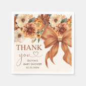 Boho Rustic Fall Floral Baby Dusche Party Serviette (Vorderseite)