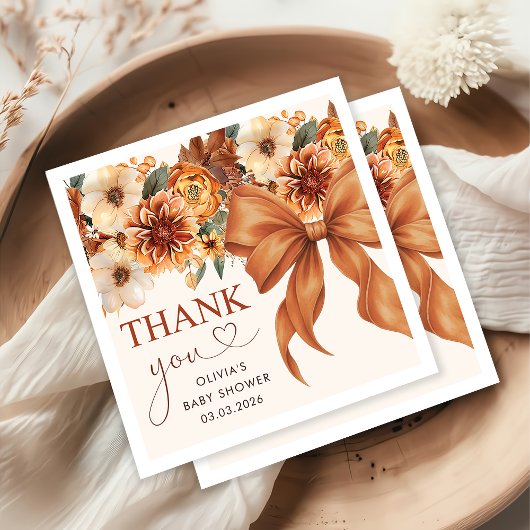 Boho Rustic Fall Floral Baby Dusche Party Serviette