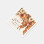 Boho Rustic Fall Floral Baby Dusche Party Serviette (Ecke)