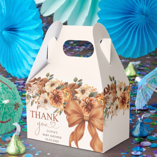 Boho Rustic Fall Floral Baby Shower Party Geschenkschachtel (Party)