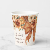 Boho Rustic Fall Floral Baby Shower Party Pappbecher (Vorderseite)
