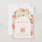 Boho Rustic Fall Floral RSVP Karte (Vorderseite)