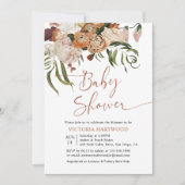 Boho Rustic Fall Florals Babydusche Einladungen (Vorderseite)