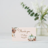 Boho Rustic Fall Kürbis vielen Dank Visitenkarte (Stehend Vorderseite)