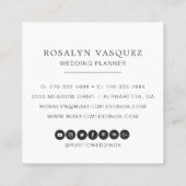Boho Rustic Feather Wreath Monogram Quadratische Visitenkarte (Rückseite)