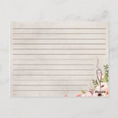 Boho Rustic Floral Brautparty Rezept Card Postkarte (Rückseite)