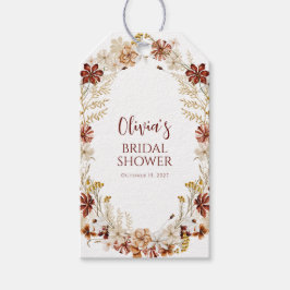 Boho Rustic Floral Burgundy Brautparty Custom Geschenkanhänger