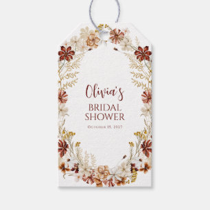 Boho Rustic Floral Burgundy Brautparty Custom Geschenkanhänger