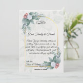 Boho Rustic Floral & Elegante Wedding Dankeskarte (Stehend Vorderseite)