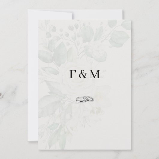 Boho Rustic Floral & Elegante Wedding Dankeskarte (Rückseite)