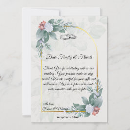 Boho Rustic Floral & Elegante Wedding Dankeskarte