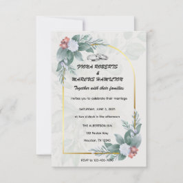 Boho Rustic Floral & Elegante Wedding RSVP Karte