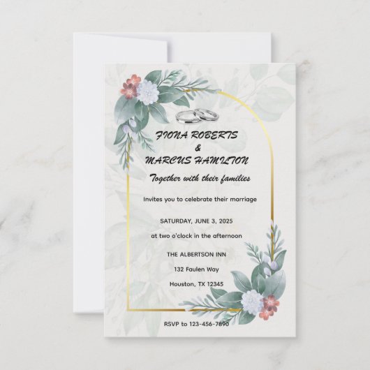 Boho Rustic Floral & Elegante Wedding RSVP Karte (Vorderseite)