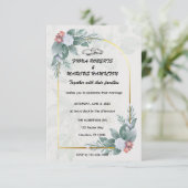 Boho Rustic Floral & Elegante Wedding RSVP Karte (Stehend Vorderseite)