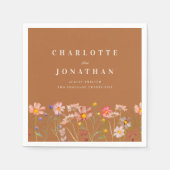 Boho Rustic Floral Fall Terracotta Hochzeit Serviette (Vorderseite)