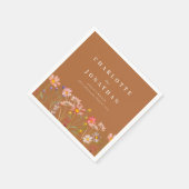 Boho Rustic Floral Fall Terracotta Hochzeit Serviette (Ecke)