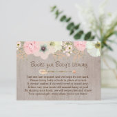 Boho Rustic Floral Feather Baby's Library Beilage Begleitkarte (Stehend Vorderseite)