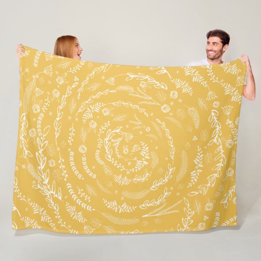 Boho Rustic Floral Garland Folk Art Pattern Fleece (Beispiel)