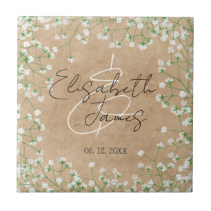 Boho Rustic Floral Gipskraut Inspiriert Hochzeit Fliese