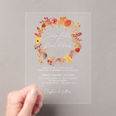 Boho Rustic Floral Herbst Fall Hochzeit Acryleinladungen (Insitu (Handheld))