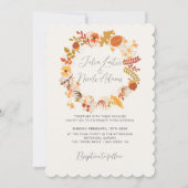 Boho Rustic Floral Herbst Falls Foto Hochzeit Einladung (Vorderseite)
