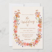 Boho Rustic Floral Hochzeit im Herbst Einladung (Vorderseite)