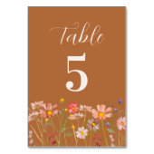 Boho Rustic Floral Hochzeit im Herbst Tischnummer (Vorderseite)