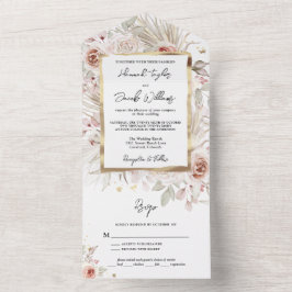 Boho Rustic Floral mit UAWG Wedding All In One Einladung
