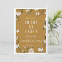 Boho Rustic Floral Mustard Yellow Wedding